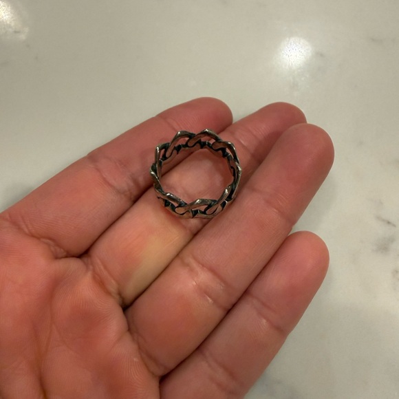 James Avery Sterling Silver Retired Heart Chain Link Ring 925 - Picture 4 of 7